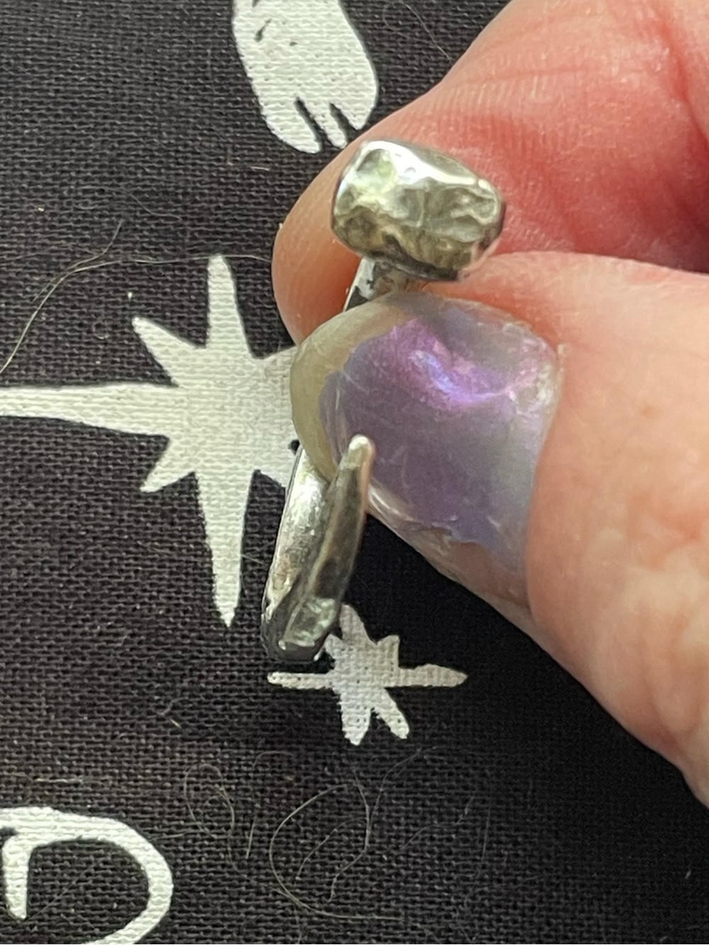Sterling Silver nail ring by Mother Night - Picture 2 of 5